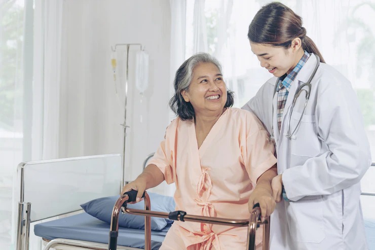 Nurse attending patient